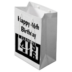 Sac Cadeau Moyen Odomètre noir du 46e anniversaire