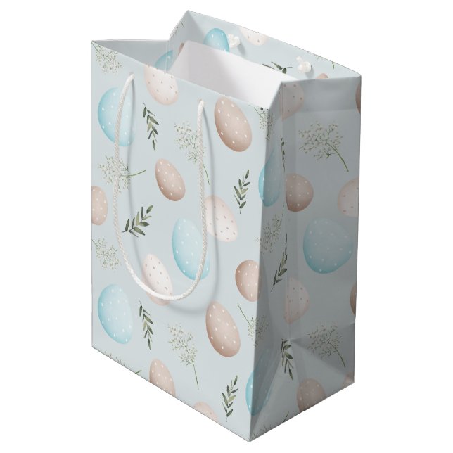 Sac Cadeau Moyen Oeufs de Pâques Motif Printemps Anniversaire (Dos Angle)