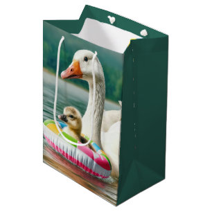 Sac Cadeau Moyen Oie d'anniversaire avec Gosling dans un anneau gon