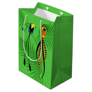 Sac Cadeau Moyen Oiseaux colorés et lumineux du paradis