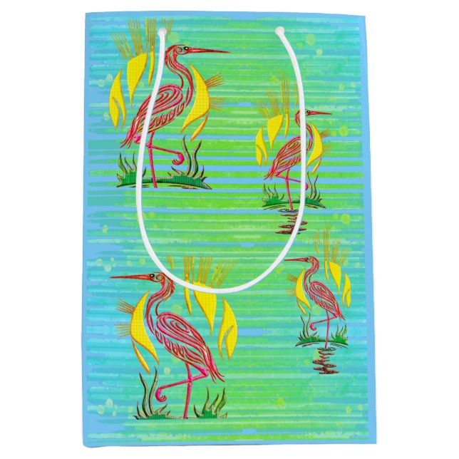 Sac Cadeau Moyen Oiseaux tropicaux (Devant)