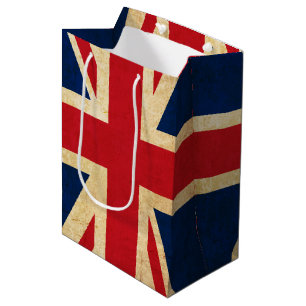 Sac Cadeau Moyen Old Vintage Grunge United Kingdom Flag Union