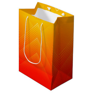 Sac Cadeau Moyen Ombre géométrique orange à jaune