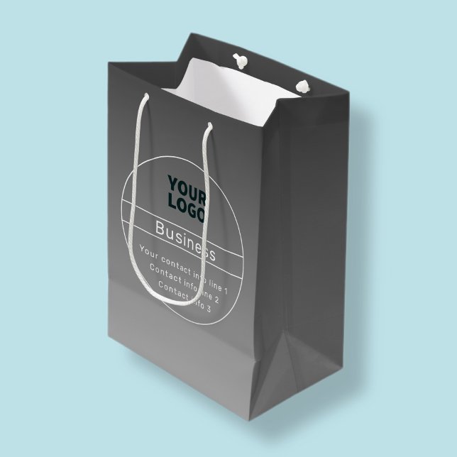 Sac Cadeau Moyen Ombre gris foncé et affaires etc. Coordonnées (Créateur téléchargé)