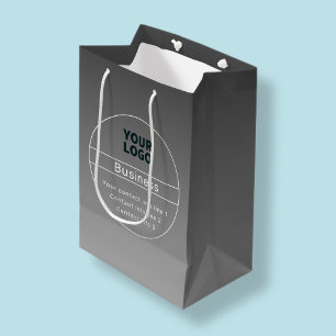 Sac Cadeau Moyen Ombre Gris foncé & Infos de contact entreprise etc