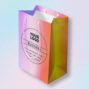 Sac Cadeau Moyen Ombre multicolore et informations de contact entre
