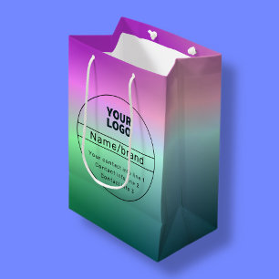Sac Cadeau Moyen Ombre multicolore & informations de contact pour l