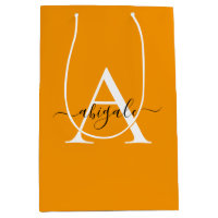 Orange clair monogramme | Élégant minimaliste