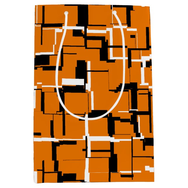 Sac Cadeau Moyen Orange Noir Blanc COOL (Devant)
