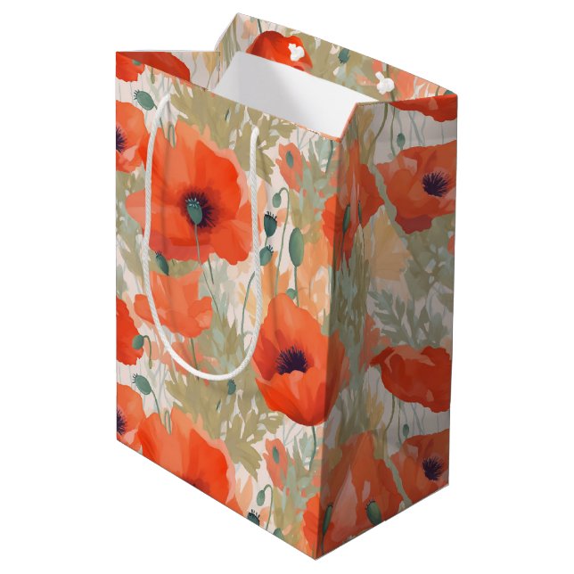 Sac Cadeau Moyen Orange Poppy Meadow (Dos Angle)