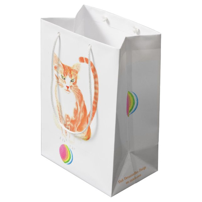 Sac Cadeau Moyen Orange Tabby (Dos Angle)
