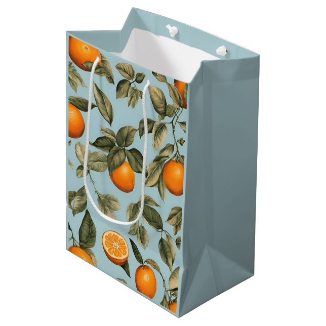 Sac Cadeau Moyen orange vintage (Devant Angle)