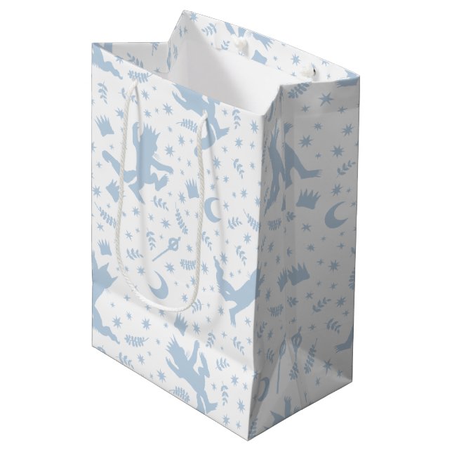 Sac Cadeau Moyen Où les choses sauvages Fleur Bleue (Devant Angle)