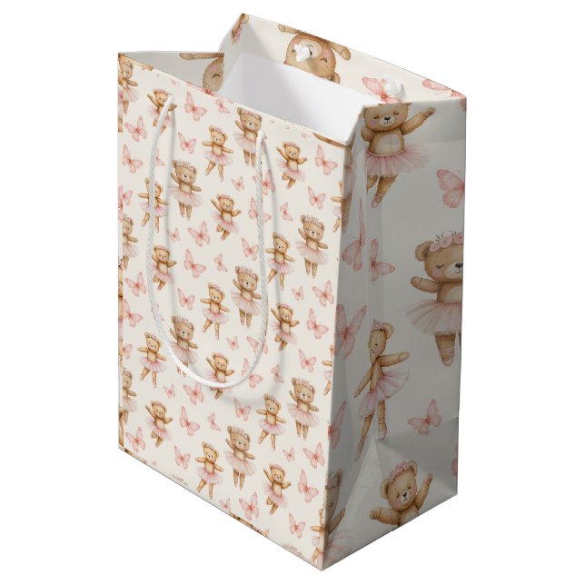 Sac Cadeau Moyen Ours ballerines mignons (Dos Angle)