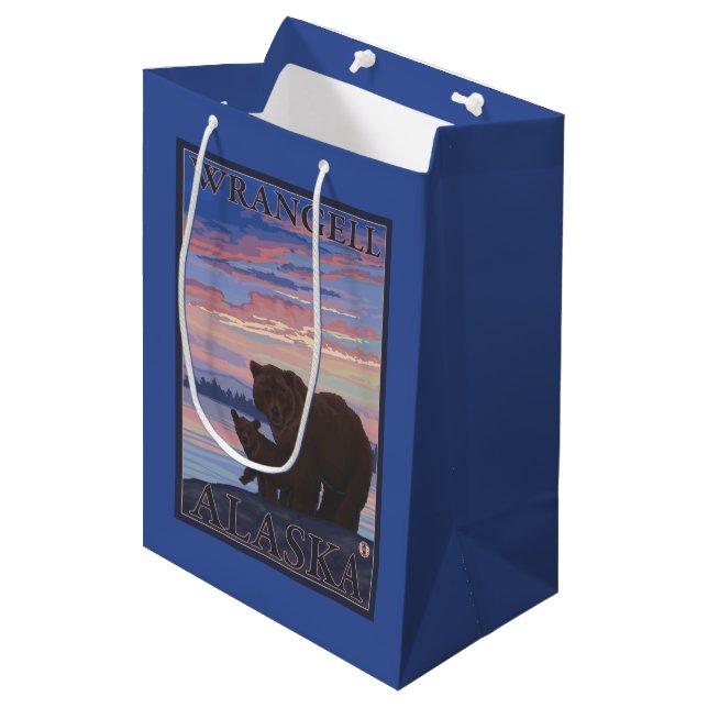 Sac Cadeau Moyen Ours et CUB - Wrangell, Alaska (Devant Angle)