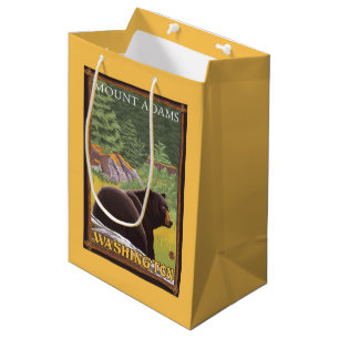 Sac Cadeau Moyen Ours noir dans la forêt - bâti Adams, Washington