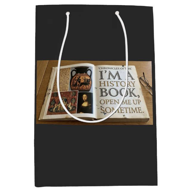 Sac Cadeau Moyen Ouverture du livre d'histoire  (Devant)
