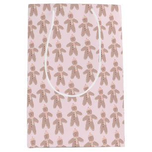 Sac Cadeau Moyen Pain d'hiver rose mignon hommes