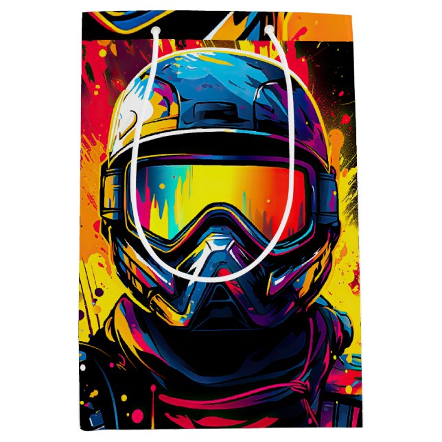 Sac Cadeau Moyen Painball Anniversaire fête Paint Splat (Devant)