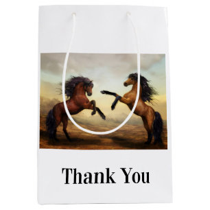 Sac Cadeau Moyen paire de chevaux sauvages 