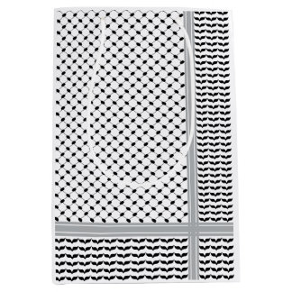 Sac Cadeau Moyen Palestinien noir et blanc Keffiyeh