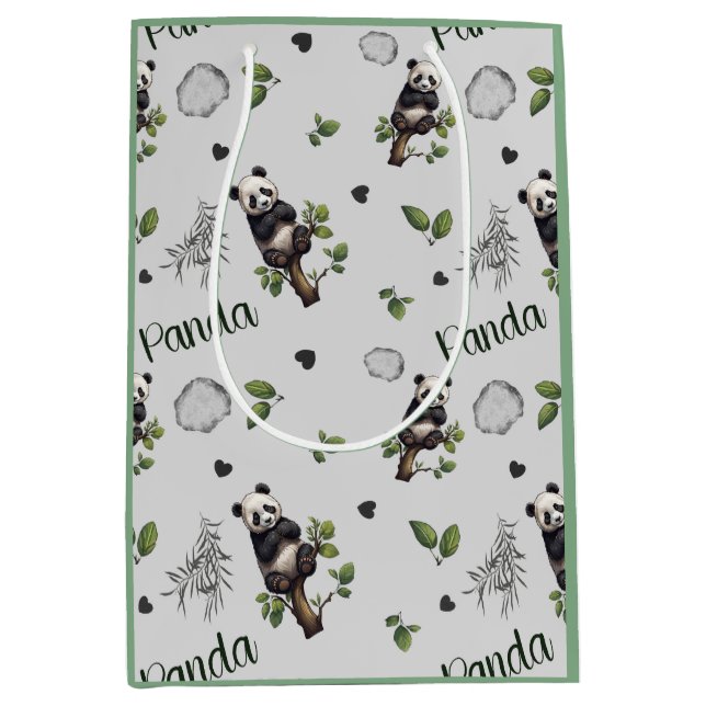 Sac Cadeau Moyen Panda Couverture bébé Motif sans soudure (Devant)
