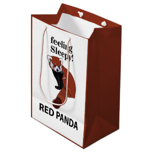 Sac Cadeau Moyen Panda roux se sentant endormi Drôle de Panda roux