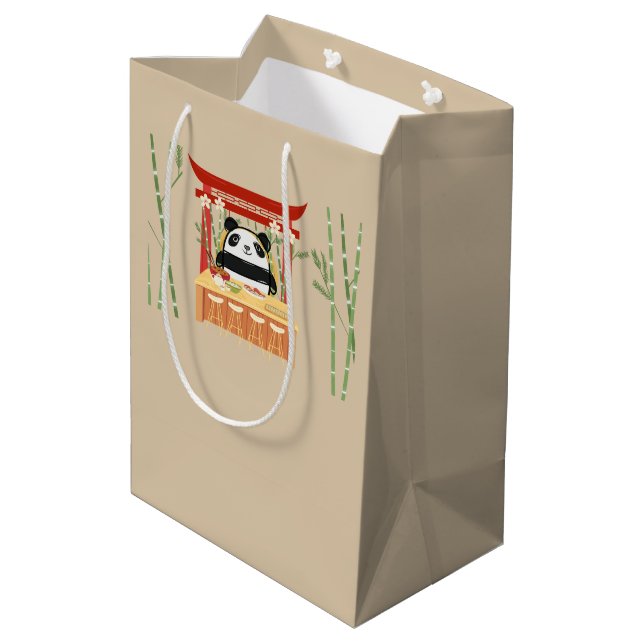 Sac Cadeau Moyen panda, sushi (Dos Angle)