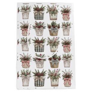 Sac Cadeau Moyen Panier de Buffalo   Noël agricole