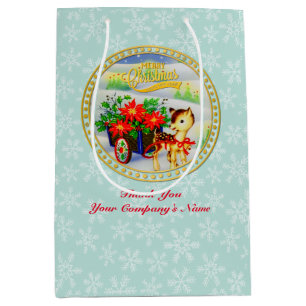 Sac Cadeau Moyen Panier de Noël Vintage adorable