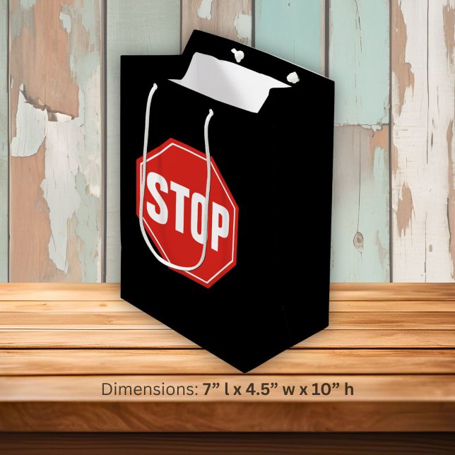 Sac Cadeau Moyen Panneau STOP (Créateur téléchargé)