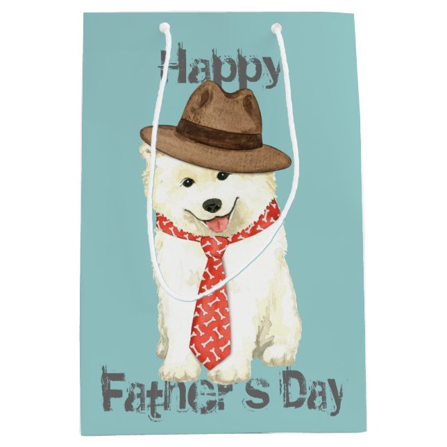 Sac Cadeau Moyen Papa Samoyé (Devant)