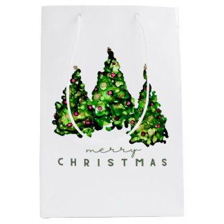 Sac Cadeau Moyen Papier cadeau Noël création encre alcool