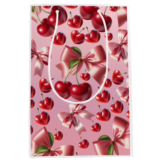 Sac Cadeau Moyen Papier d'emballage à motif de nœud papillon cœur C (Devant)