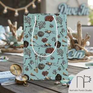 Sac Cadeau Moyen Papier d'emballage Squelettes Plongeurs & Corail