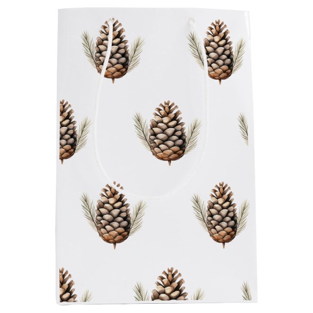 Sac Cadeau Moyen Papier d'enveloppement couleur Boho de Noël (Devant)