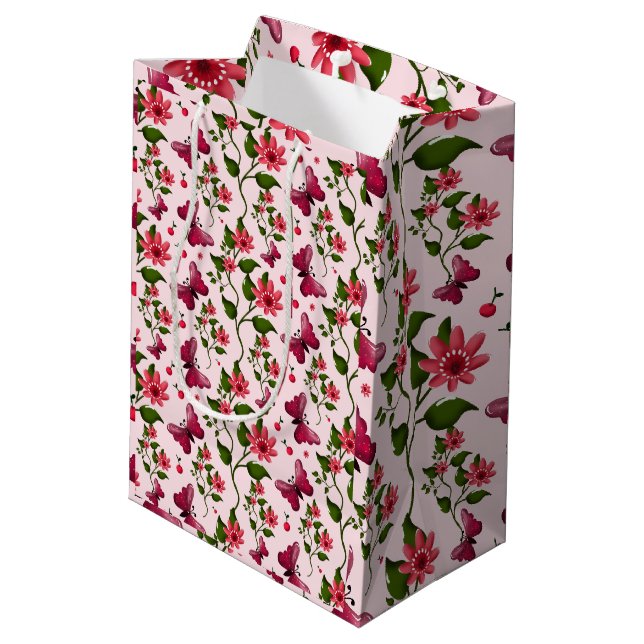 Sac Cadeau Moyen Papillon Floral Midnight Bloom  (Dos Angle)