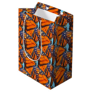 Sac Cadeau Moyen Papillon Monarque orange aquarelle dans le ciel bl
