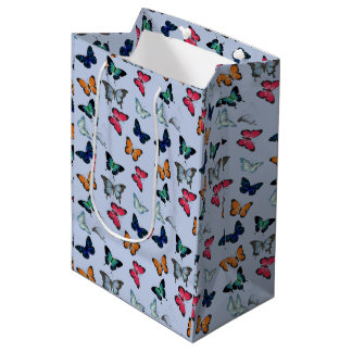 Sac Cadeau Moyen Papillon multicolore avec couleur de fond personna