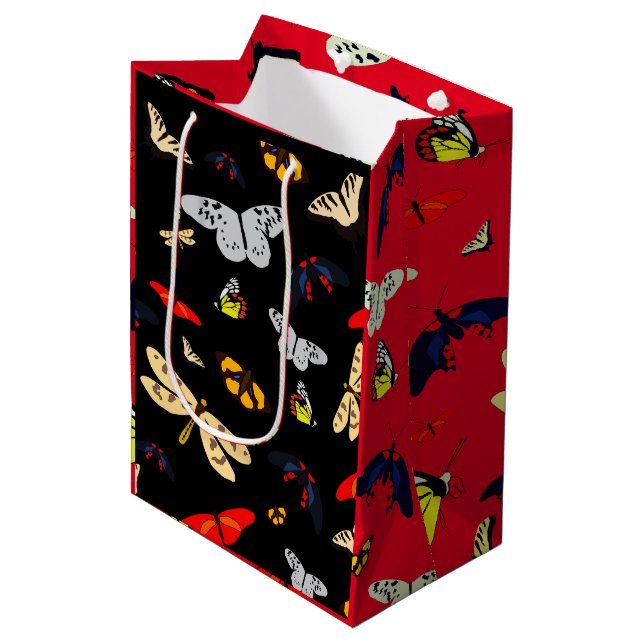 Sac Cadeau Moyen Papillons du jardin (Devant Angle)