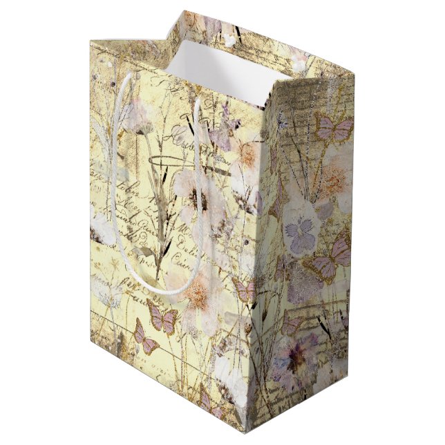 Sac Cadeau Moyen papillons fleur sauvage séchés (Dos Angle)