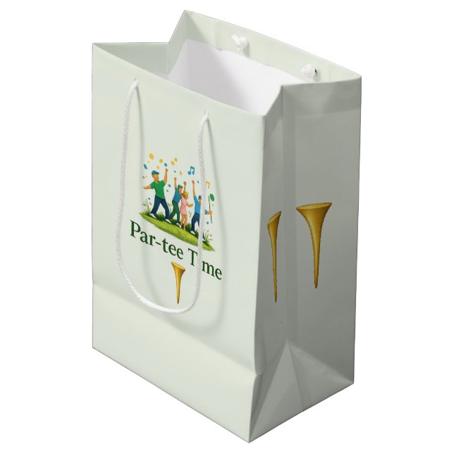 Sac Cadeau Moyen Par-tee Time Golf Gift Bag | Fun Sports Gift (Devant Angle)