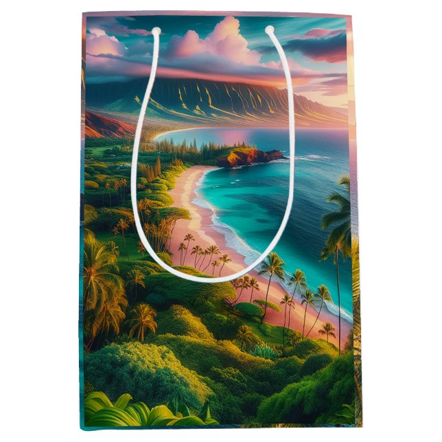 Sac Cadeau Moyen Paradis tropical de l'île de Maui (Devant)
