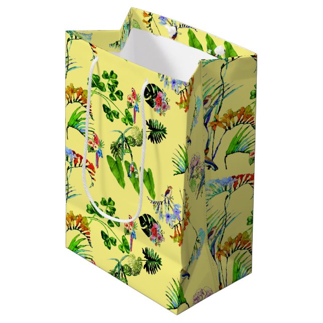 Sac Cadeau Moyen Paradis tropical jaune