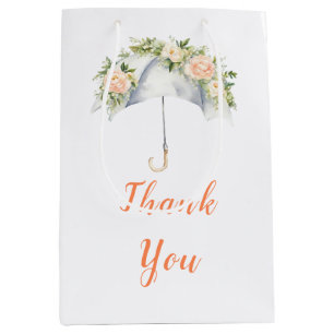 Sac Cadeau Moyen Parapluie Floral Baby Shower