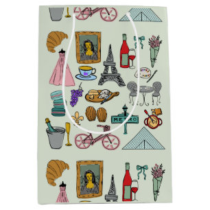 Sac Cadeau Moyen Paris romantique