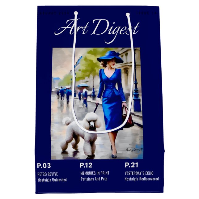 Sac Cadeau Moyen Parisien Et Animaux Poiche (Dos)