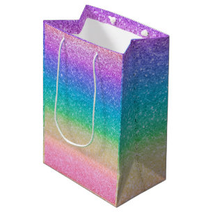Sac Cadeau Moyen Parties scintillant arc-en-ciel Étincelle Jolie fê