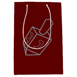 Sac Cadeau Moyen Parties scintillant Dreidel Hanoukka
