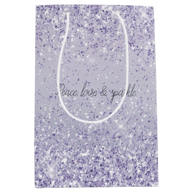 Sac Cadeau Moyen Parties scintillant Ombre violette (Devant)